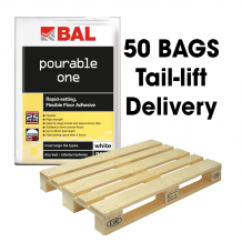 BAL Pourable One Tile Adhesive White 20kg Full Pallet (50 Bags Tail Lift)